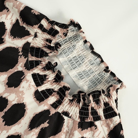 Leopard Print Ruffle Hem Mini Dress - Picture 8 of 11